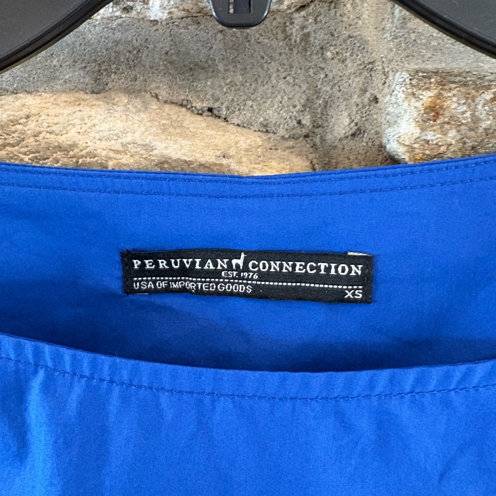 Peruvian Connection Eloise Dress in Cobalt Blue Size XS tiered skirt pockets - Picture 5 of 8